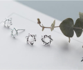 wholesale S925 Sterling Silver Unisex Minimalist Hexagram Earrings Star Ear Accessories Gift E0473-0-3