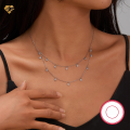 wholesale 925 Sterling Silver Cross-border Exclusive Women's Versatile High-end Double Layer Minimalist Zircon Necklace-0-0