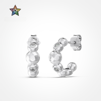 wholesale S925 Sterling Silver Korean INS Style Earrings with CZ Inlay and C-Shaped Design, Elegant and Versatile for Women-Platinum DY1D0400-SW-WH 925 silver