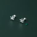 wholesale S925 Silver Stud Earrings Women Korean Style Simple and Personalized Minimalist Hollow Floral Threaded Ear Jewelry G9203-0-2