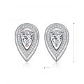 wholesale 18K Gold Plated S925 Silver 4*6mm Teardrop Full Moissanite Stud Earrings Messi Card Same Style-0-5