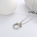 wholesale S925 Sterling Silver European and American Style Rotatable Pattern Ring Punk Street Creative Necklace-0-1
