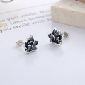 wholesale S925 Sterling Silver Retro Enamel Resin Colored Glaze Craft Lotus Flower Exquisite and Unique Ethnic Style Earrings-0-1