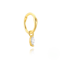 wholesale S925 Sterling Silver Classic Geometric Marquise Zircon Ear Cuff,。-Single gold #2 925 silver