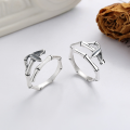 wholesale S925 Sterling Silver Retro Vintage Bamboo Joint Adjustable Open Ring-0-1