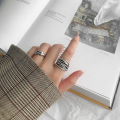 wholesale S925 Sterling Silver Korean-style Minimalist Vintage Multi-layer Line Wrapped Open Adjustable Ring for Women-0-2