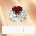 wholesale S925 Sterling Silver Vintage-Inspired Designer Ring with Heart-Shaped Gemstone Inlay-0-3