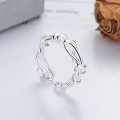wholesale S925 Sterling Silver Korean Style Creative Irregular Line Wrapped Ring Trendy Versatile Band-0-0