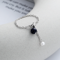 wholesale S925 Sterling Silver Korean Japanese Creative Niche Design Elegant Chain Ring Adjustable Lady's Ring-0-1