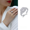 wholesale S925 Sterling Silver Ring Moissanite Luxury Setting Wholesale Factory New Hot Selling Style for Cross-Border Amazon Temu-0-1