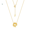 wholesale S925 sterling silver gold-plated Buccellati-style filigree sunflower necklace, niche design, women's wholesale-0-0