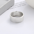 wholesale S990 Sterling Silver Retro Matte Finish Wide Band Fu Character Inner Diameter Heart Sutra Ring Classic National Trend Style Index Finger Ring-0-2