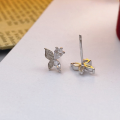 wholesale S925 Sterling Silver Maker's New Korean-style Ins-style Zircon Butterfly Stud Earrings, Fashionable and Versatile Women's Jewelry-0-1