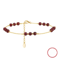 wholesale S925 Sterling Silver Cloud-Pull Jewelry Adjustable Anklet with Natural Garnet, European and American Bestseller, Direct from Manufacturer-0-0