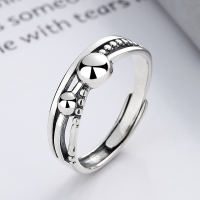 wholesale S925 Sterling Silver Minimalist Interwoven Hollow Small Sphere Ring Delicate and Dainty Elegant Ins Style Index Finger Ring for Women-722J/approx. 2.75g Adjustable opening
