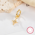 wholesale S925 Sterling Silver Ear Clip, French Minimalist Versatile Ear Cuff for Women, Star Open Hoop with Zirconia Inlay, Popular in Europe and America-0-2
