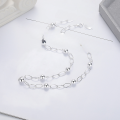 wholesale S925 sterling silver Korean-style geometric sphere link collarbone chain, fresh and elegant birthday gift for girlfriend-0-3