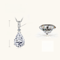 wholesale High-quality 925 silver D-color pear-shaped moissanite pendant with a niche design, luxurious teardrop-shaped necklace for the collarbone-0-8