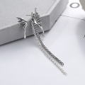 wholesale S925 Sterling Silver Antiqued Forest Sweet Style Ethereal Butterfly Fringe Long Versatile Personality Earrings for Women-0-0