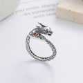 wholesale S925 Sterling Silver Retro Vintage Dragon Tail Ring, Traditional Chinese Style New Knuckle Ring-0-1