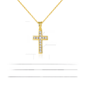 wholesale S925 Sterling Silver Plated with 18K Gold 25mm Moissanite Cross Pendant Necklace for Women, ANU Cross-Border Xiaohongshu Douyin Style-0-1
