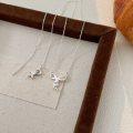 wholesale S925 Sterling Silver Korean Version Timeless Bow Necklace for Women, Small and Exquisite, Light Luxury, Fresh Style, Best Friend Collarbone Chain-0-4