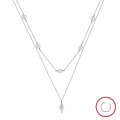 wholesale Sterling Silver BQN Collection Multi-Layer Pearl Collarbone Necklace Fashion Design Direct from Manufacturer Wholesale-0-30