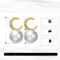wholesale 14K gold and S925 sterling silver moon-shaped natural Baroque pearl fashionable ear studs wholesale-0-3