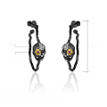 wholesale 925 Silver Designer Gothic Dark Retro Style Skull Ear Stud Halloween Accessory Gemstone Inlaid Earrings-0-0