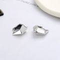 wholesale S925 Sterling Silver Geometric Faceted Polygonal Irregular Design Rhombus Ear Clasp Trendy Sweet and Cool Style Ear Accessories-0-2