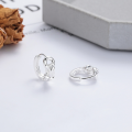 wholesale S925 Sterling Silver Korean Style Rope Knot Double Hoop Clasp Fashion OL Fresh and Unique Design Versatile Earrings-0-2