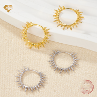 wholesale Metal S925 sterling silver earrings, cross-border foreign trade hot-selling minimalistbeadhoop earrings, versatile andwholesale-gold