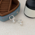 wholesale S925 Sterling Silver Pearl Earrings for Women, New Korean Style Elegant Fashion Minimalist Earrings, High-End Trendy-0-4