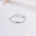 wholesale S925 Sterling Silver Hollow-Out Wrapped Ring, Indie Luxury Adjustable Open Band Statement Finger Ring for an Elevated Feel-0-4