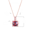 wholesale Rose gold-plated S925 silver set with red garnet and moissanite in Instagram style, cross-border bestseller-0-6