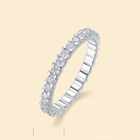 wholesale S925 Sterling Silver Minimalist and Versatile New Moissanite Ring for Women, Full Pavé Dot Wish, Bestselling Light Luxury Ring-Moissanite 2mm Mido No. 9