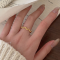wholesale S925 Sterling Silver Korean Ins Trendy Adjustable Wave-Shaped Open Ring for Women with a Luxurious and Temperamental Style-0-3