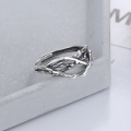 wholesale S925 Sterling Silver Minimalist Ins Vintage Distressed Layered Irregular Vine-Wrapped Open Ring-0-1