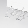 wholesale S925 Sterling Silver Fresh and Sweet Ins Style Niche Hollow-out Five-pointed Star Ear Stud Ear Hook M06397-0-3