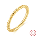 wholesale S925 Sterling Silver Gold Plated Rope Pattern Ring, Cross-Border Amazon-0-5
