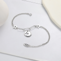 wholesale S925 Sterling Silver Korean Style Ins Wind Star Hollow Pendant Bracelet Simple Fresh Versatile Niche Hand Accessory-0-2