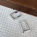 wholesale S925 Sterling Silver Minimalist Square Hoop Earrings for Women, Korean Dongdaemun Summer Versatile New Retro Style Ear Studs-0-1