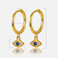 wholesale 925 Silver Hot-Selling Stylish Evil Eye Ear Cuff Earrings Wholesale Trendy Eye Hoop Earrings in Europe and America-0-8