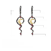 wholesale 925 Silver Italian Designer Crafted Jewelry Earrings, Natural Style with Genuine Colored Gemstone Garnet Ear Drops-Natural garnet earrings