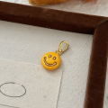 wholesale S925 sterling silver smiley enamel pendant necklace, minimalist luxury design, versatile sweater chain-0-5