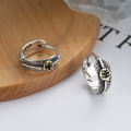 wholesale S925 Sterling Silver Retro Vintage Feather Ear Cuff Earrings, Unisex Hong Kong Style Streetwear-0-1