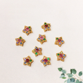 wholesale S925 Gold-Plated Silver Natural Tourmaline Square Star Three-Connector Accessory Bracelet Necklace String Charm DIY Handmade Spacer Bead-0-9