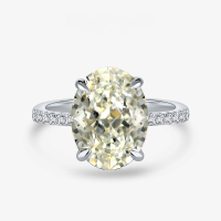 wholesale 925 Sterling Silver Full Setting 4ct White G Color High Carbon Diamond Ring 9*13-White + rose gold setting 9*13; M5【R-0929】 7