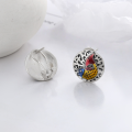 wholesale S925 Sterling Silver Retro Vintage Heavy Craft Resin Koi Creative Ethnic Ancient Style Stud Earrings-0-2