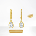 wholesale 18K Gold Vintage Style High Jewelry Earrings with Cultured Diamonds, Yellow Gold and Diamond Women's Ear Studs-0-0